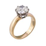 A diamond single stone ring, the old cushion cut diamond, weighing 2.67 carats, in a claw setting,