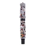 Montegrappa, Chaos, a limited edition fountain pen, no.0420/1000, the black resin cap and barrel