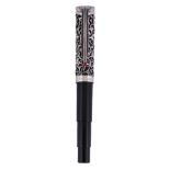 Montegrappa, Brain, a limited edition fountain pen, no.0583/1012, the black cap and barrel with