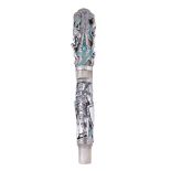 Montegrappa, My Guardian Angel, a limited edition silver fountain pen, no.0617/1000, the cream cap