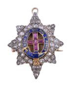 Military Interest, a diamond and ruby set Coldstream Guards sweetheart brooch, dating from the