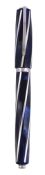 Visconti, Divina, a limited edition fountain pen, no.066/100, the twisting blue marbled cap and