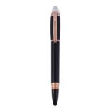 Montblanc, Starwalker, a black rollerball pen, the black cap and barrel with polished trim, the cap