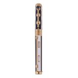 Ω S.T.Dupont, Orient Express, a limited edition rollerball pen, no.0327/1333, the blue and white