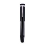 Ω Montblanc, Heritage Collection, 1912, a black lacquer fountain pen, the cap with a mother of