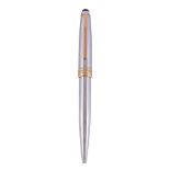 Montblanc, Meisterstuck, Solitaire, a platinum ballpoint pen, polished throughout with gold trim,