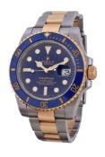 Rolex, Oyster Perpetual Submariner, ref. 116613, a two colour bracelet wristwatch, no. V860587,