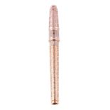 S. T. Dupont, Place Vendome, a limited edition gold and diamond fountain pen, no. 20/35, the cap