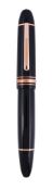 Montblanc, Meisterstuck, Le Grand, 149, 90 years, a black lacquer fountain pen, the black cap and