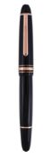 Montblanc, Meisterstuck, Le Grand, 90 Years, a black lacquer rollerball pen, the black cap and