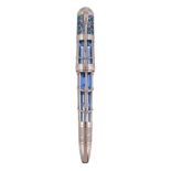 Montblanc, Skeleton, Antoni Gaudi, 128, a limited edition fountain pen, no. 109/128, the blue