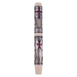 Visconti, Jacques de Molay, a limited edition fountain pen, no.012/700, the cream resin cap and