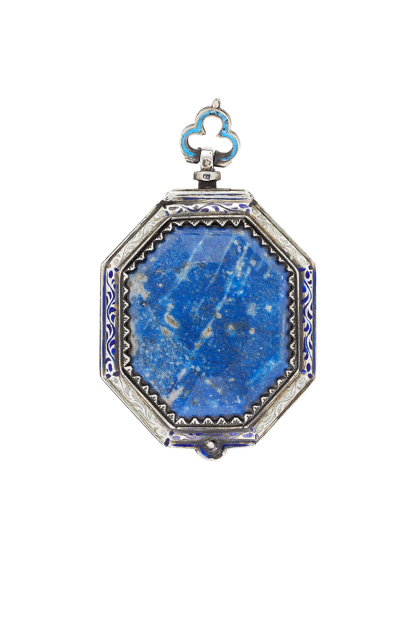 A late 19th century lapis lazuli cased watch, possibly by Hermann Boehm/Hermann BÃ¶hm, circa 1890, - Image 2 of 2