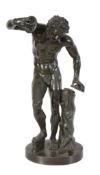 A French patinated bronze model of the Faun with Clappers, late19th century, cast after the