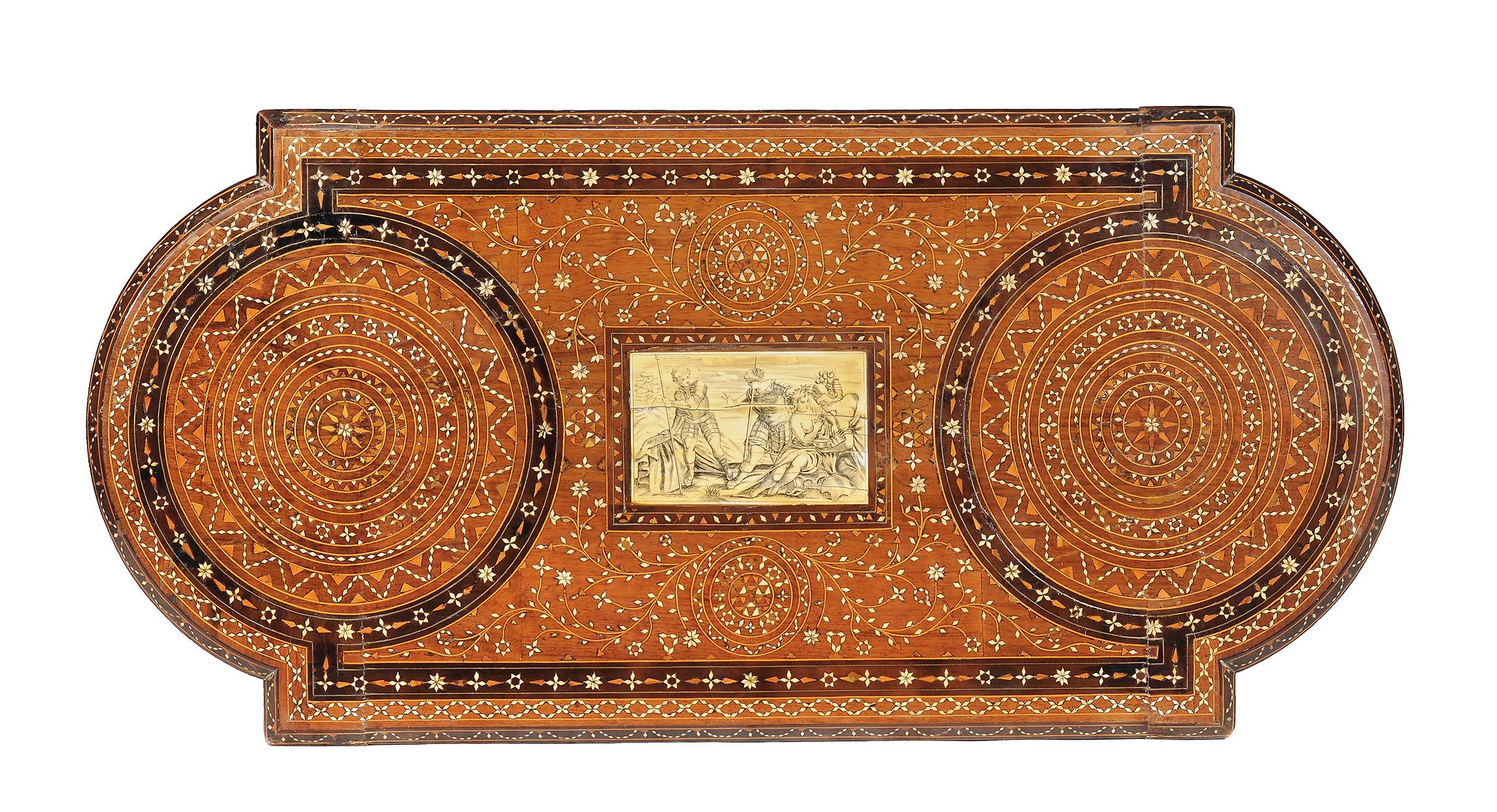 An Italian hardwood and bone inlaid centre table, in Islamic taste , second half 19th century, - Image 2 of 3