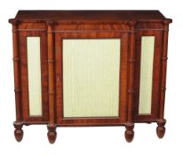 A Regency mahogany breakfront side cabinet, circa 1815, in the manner of Gillows, the shaped top