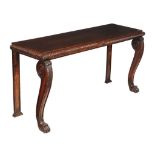 A George III Irish mahogany serving table, circa 1810, probably Cork, the rectangular top above a
