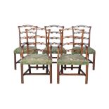 A set of ten George III mahogany dining chairs, circa 1800, to include a pair of armchairs, each