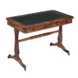 Ω A William IV rosewood writing table , circa 1835, in the manner of Gillows, with green leather