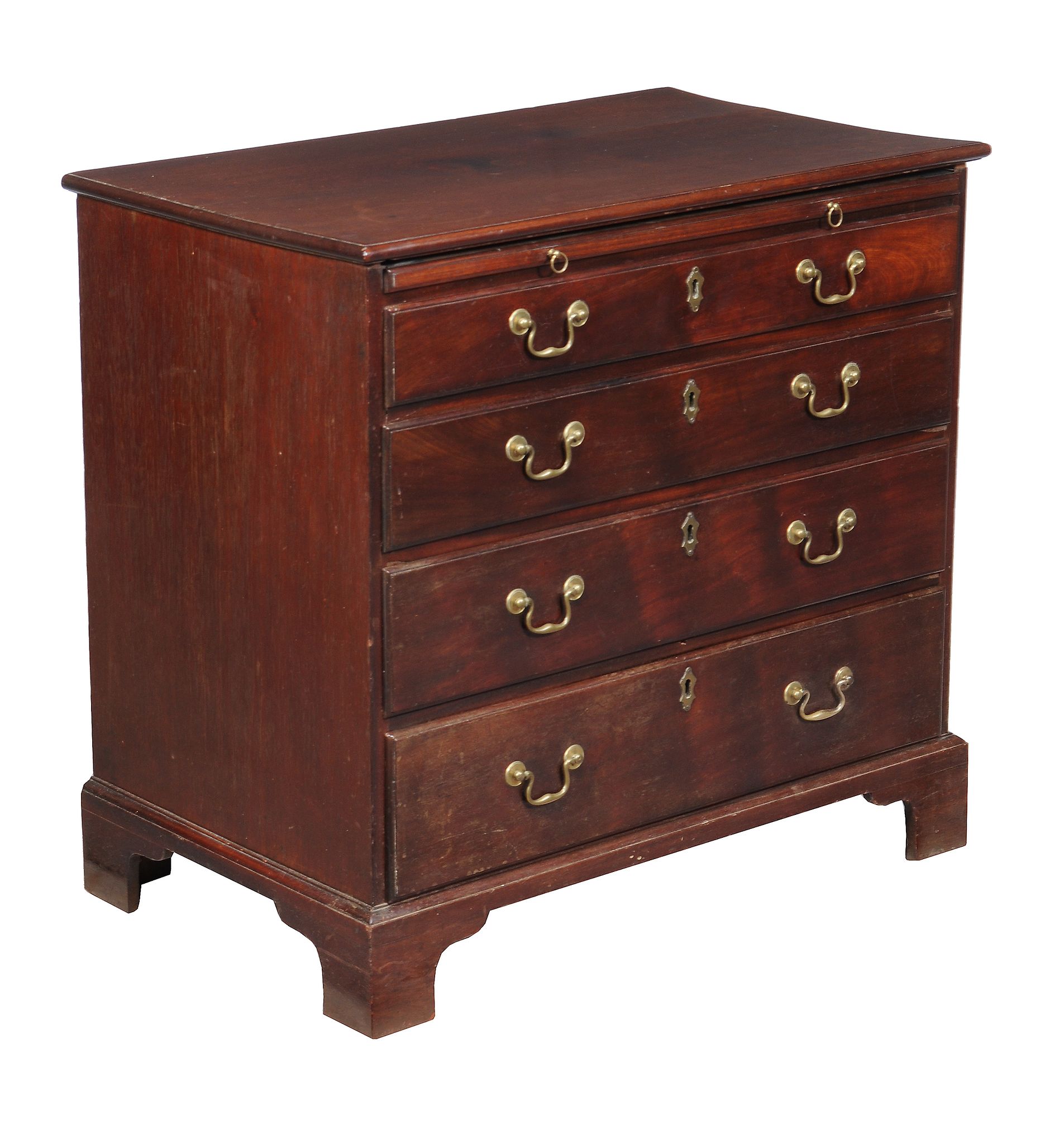 A George III mahogany chest of drawers, circa 1780, the brushing slide above four long graduated - Image 2 of 4