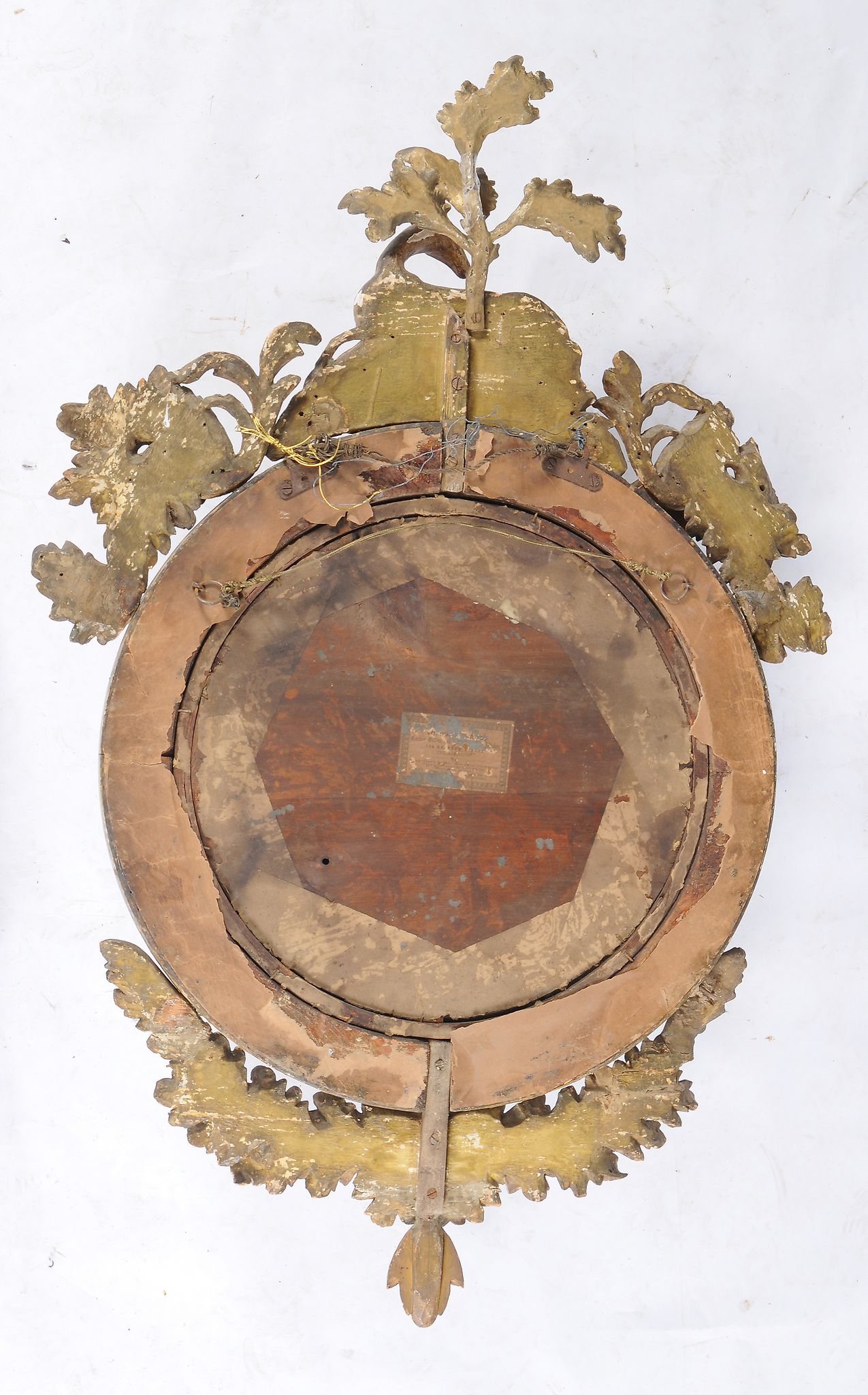 A Regency giltwood circular convex wall mirror, circa 1815, the plate within an ebonised sight edge - Image 4 of 4