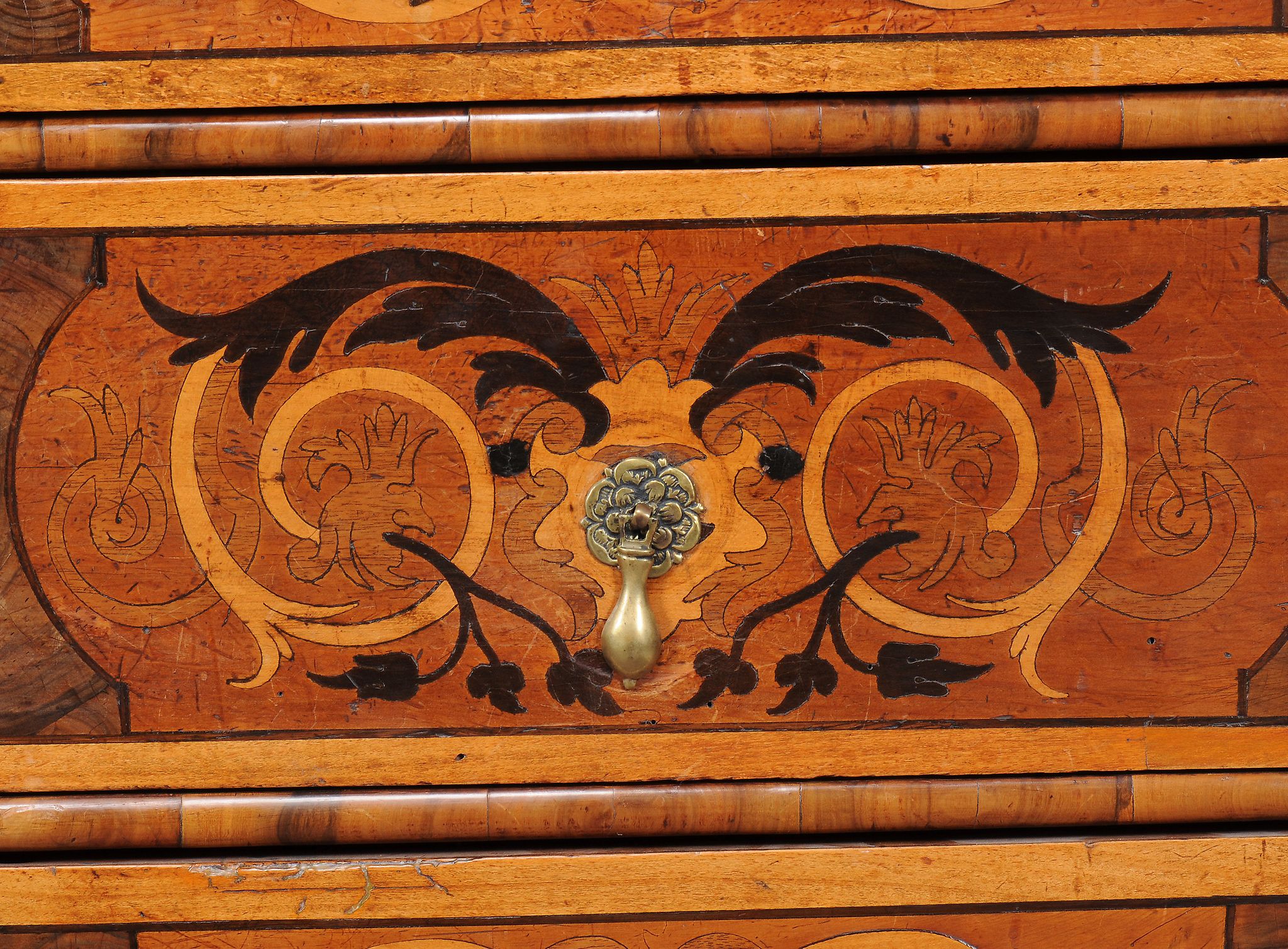 A William & Mary olivewood oyster veneered and specimen marquetry chest of drawers, circa 1690, - Image 6 of 6