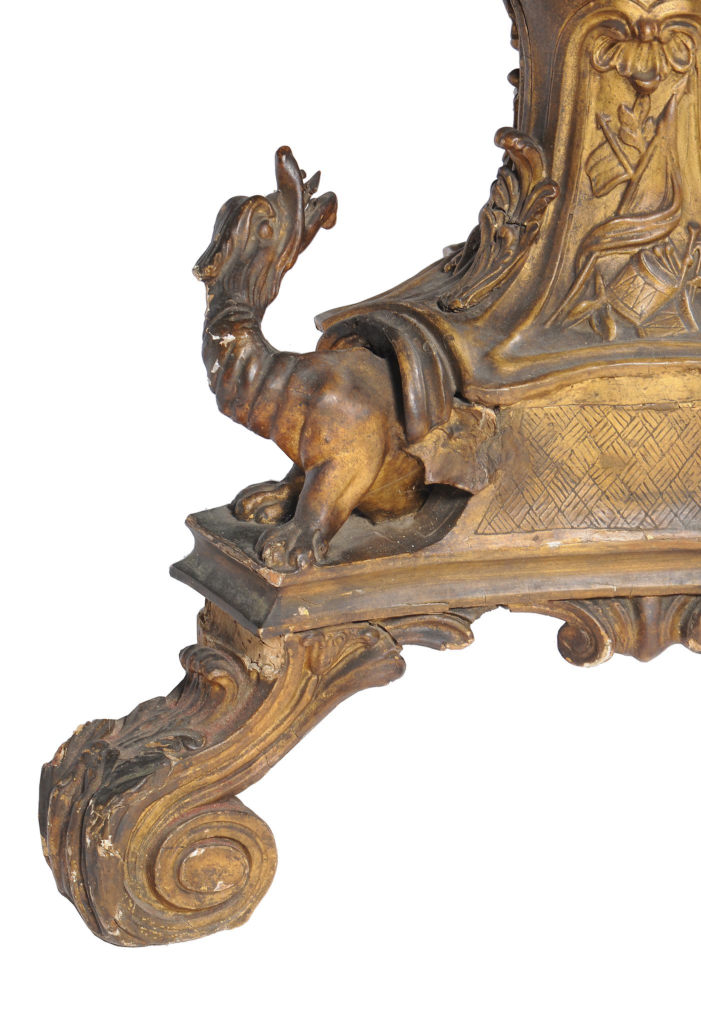 A specimen marble mounted giltwood and composition table , 19th century, the base incorporating - Image 6 of 6