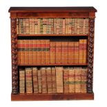 A pair of Victorian mahogany open bookcases , circa 1860, each with two adjustable shelves and