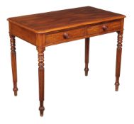 A George IV mahogany side table, circa 1825, attributed to Gillows, the moulded rectangular top