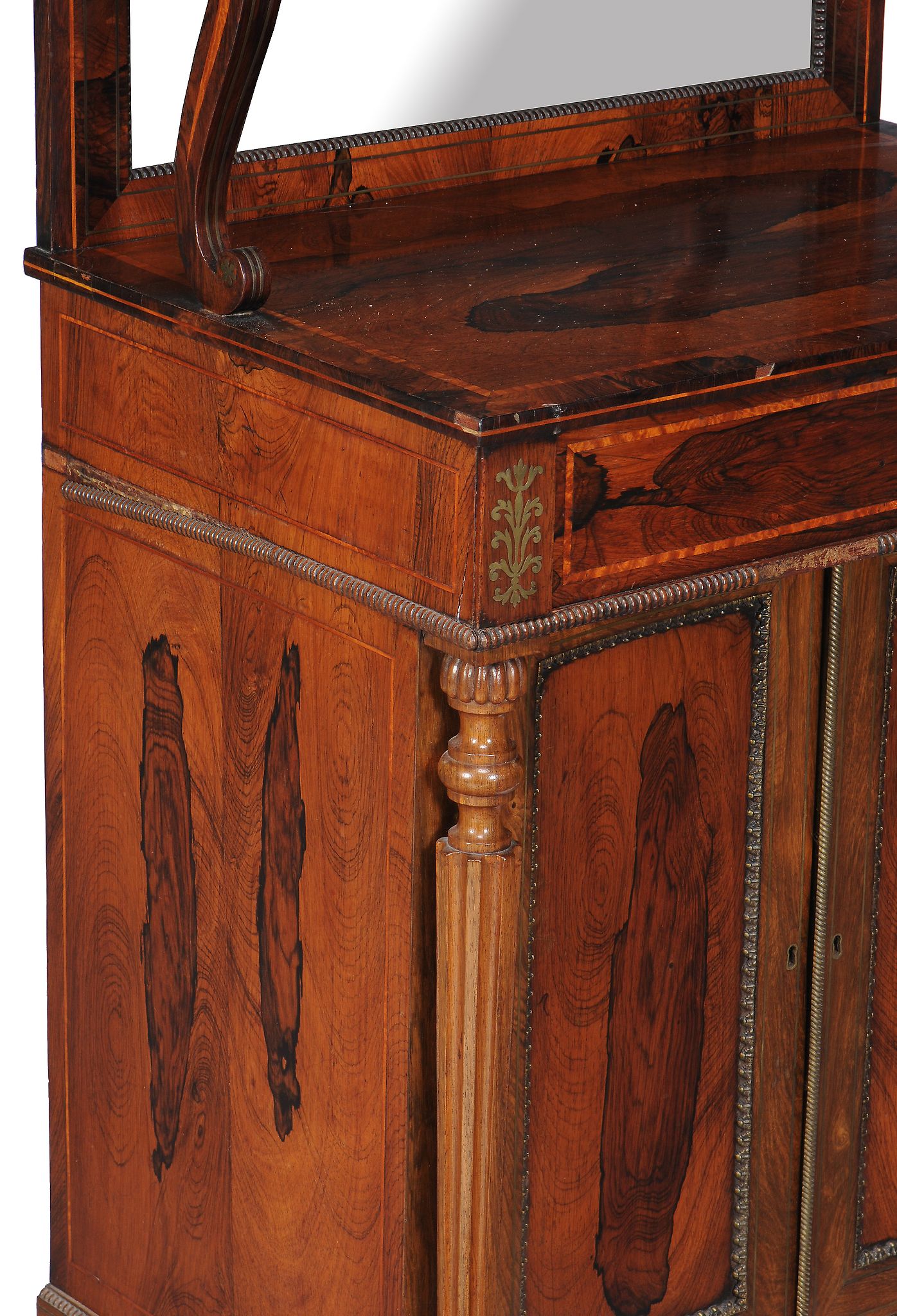 Ω A Regency rosewood and satinwood banded side cabinet, circa 1815, in the manner of Gillows, the - Image 2 of 3