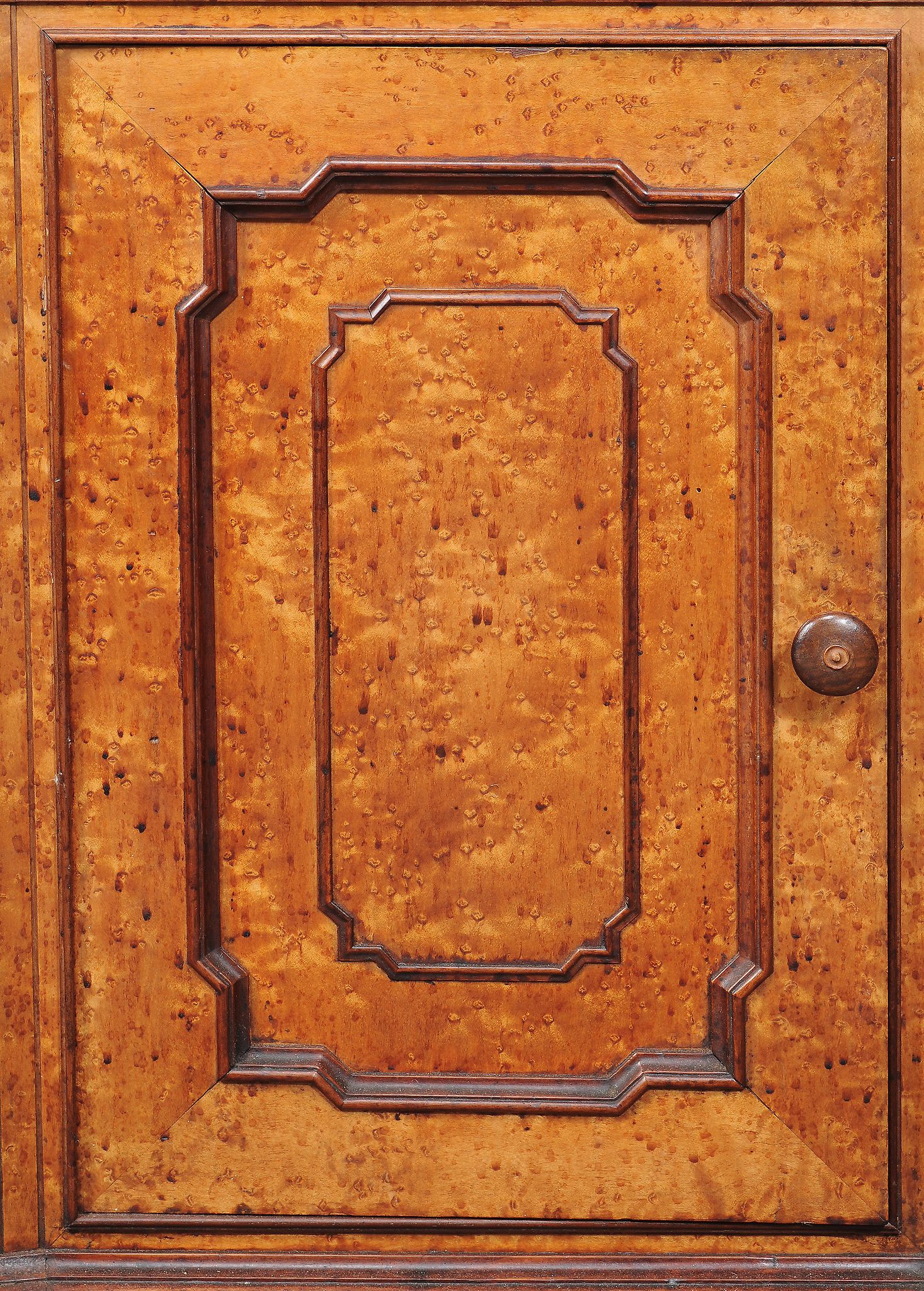 A pair of Victorian birds eye maple and marble mounted bedside cupboards, circa 1870, each - Image 5 of 6