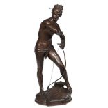 Henri Peinte, (French, 1845 ~ 1912), a patinated bronze model of the archer Sarpedon, circa 1890,