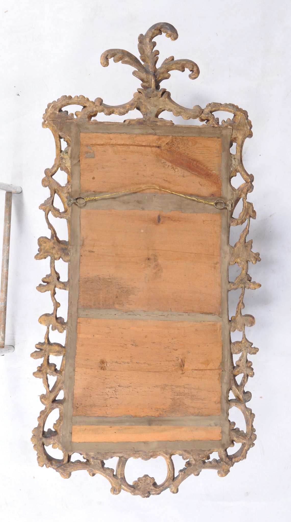 A George III carved giltwood wall mirror , circa 1770, the divided plate within the shaped frame - Image 3 of 3