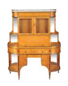 Ω A Victorian satinwood and gilt metal mounted writing cabinet , circa 1840, inlaid with