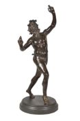 An Italian patinated bronze model of the Pompeiian Dancing Faun, late 19th century, after the Roman