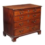 A George III mahogany bachelors chest , circa 1770, the moulded rectangular top above a brushing
