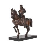 After Andrea del Verrocchio (1435 ~ 1488), a patinated bronze model of the Equestrian statue of