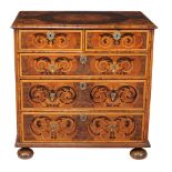 A William & Mary olivewood oyster veneered and specimen marquetry chest of drawers, circa 1690,