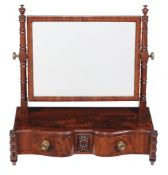 A Regency mahogany dressing mirror , circa 1815, in the manner of Gillows, the later rectangular