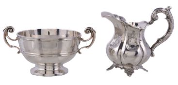 A Dutch silver octolobed baluster cream jug, maker's mark FAH beneath a hammer (not traced), 1814-