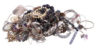 A collection of costume jewellery, to include various necklaces; rings; earrings; and further items