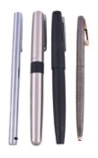 Aurora, Hastil, a white metal fountain pen, the cap with a clip, the nib stamped 14K, with a