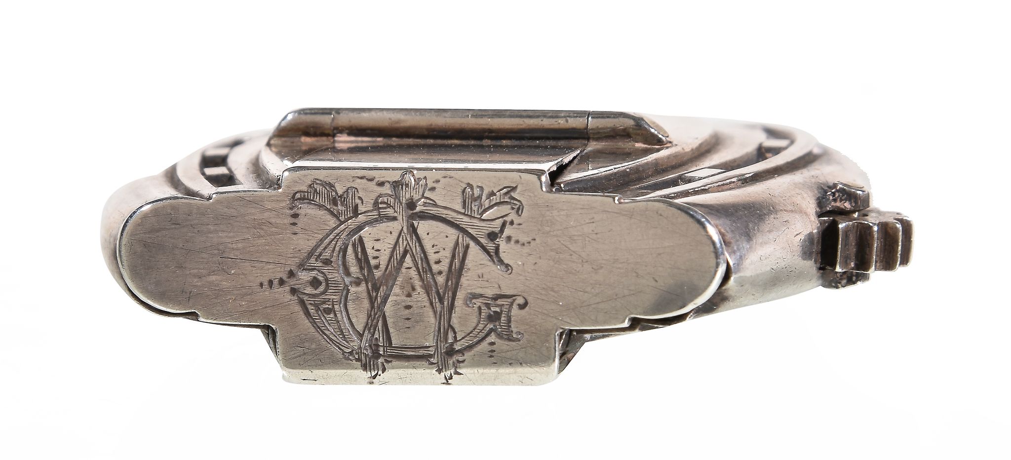 A Victorian silver novelty vesta case cum lighter, maker's mark mis-struck, Birmingham 1871, of - Image 2 of 3