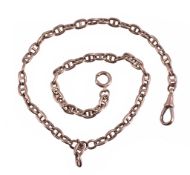 A late Victorian gold coloured anchor link Albert chain, with ring bolt and lobster claw clasp,