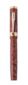 Swan, Mabie, Todd & Co. Ltd., Eternal, a brown lacquer fountain pen, the cap with gilt metal clip