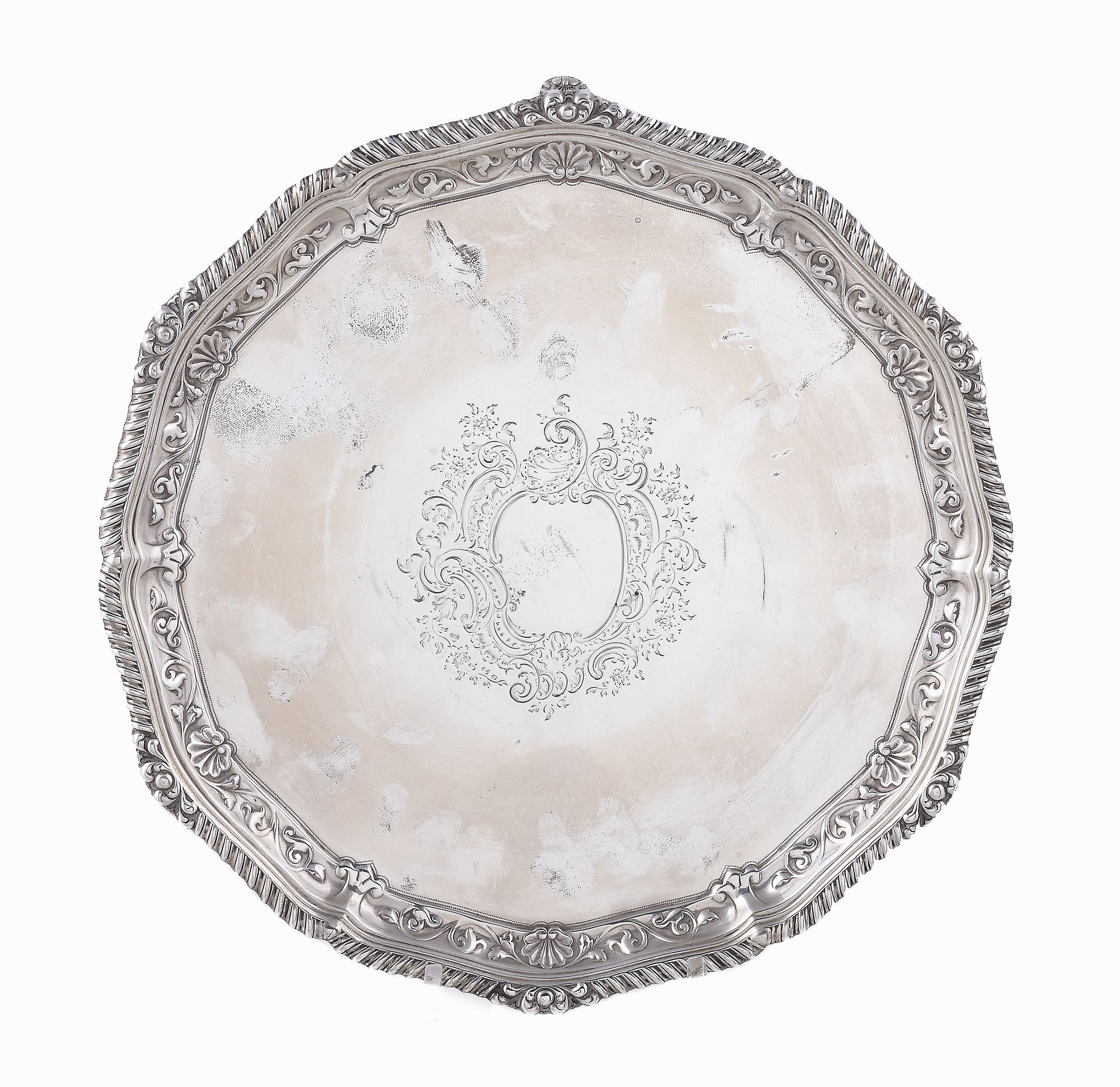 A late Victorian silver shaped circular salver by Josiah Williams & Co. of Bristol, London 1893, - Image 2 of 2