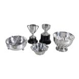 [Golf] Five silver small trophies, comprising: an unusual Edwardian bowl by William Comyns, London