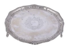 A late Victorian silver shaped circular salver by Josiah Williams & Co. of Bristol, London 1893,