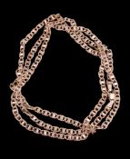 A gold coloured necklace, composed of fancy ropetwist links, to the lobster claw clasp, stamped 375