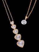 An 18 carat gold diamond pendant, the brilliant cut diamond, estimated to weigh 0.20 carats total,